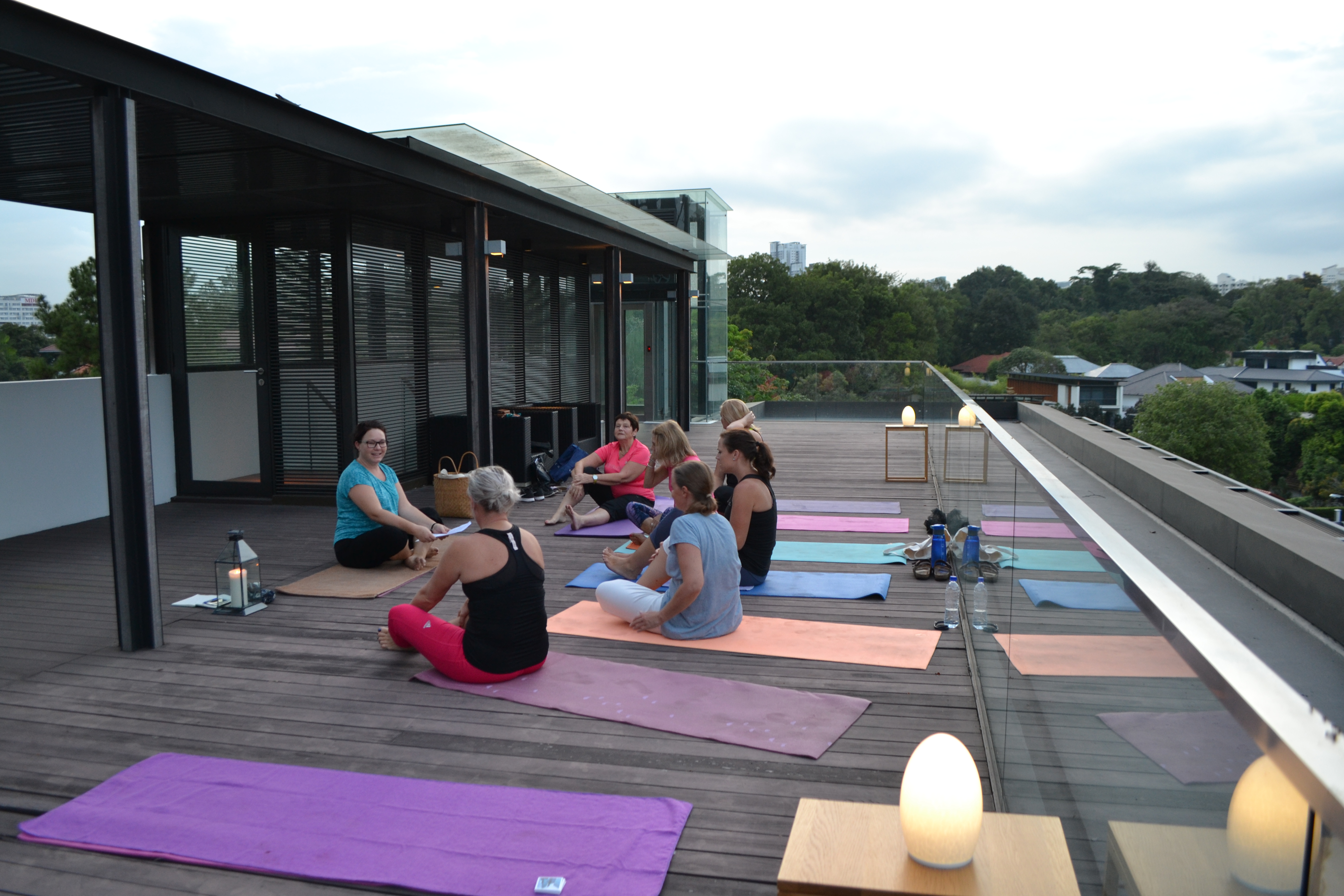 Yoga og mental avslapning i Singapore.