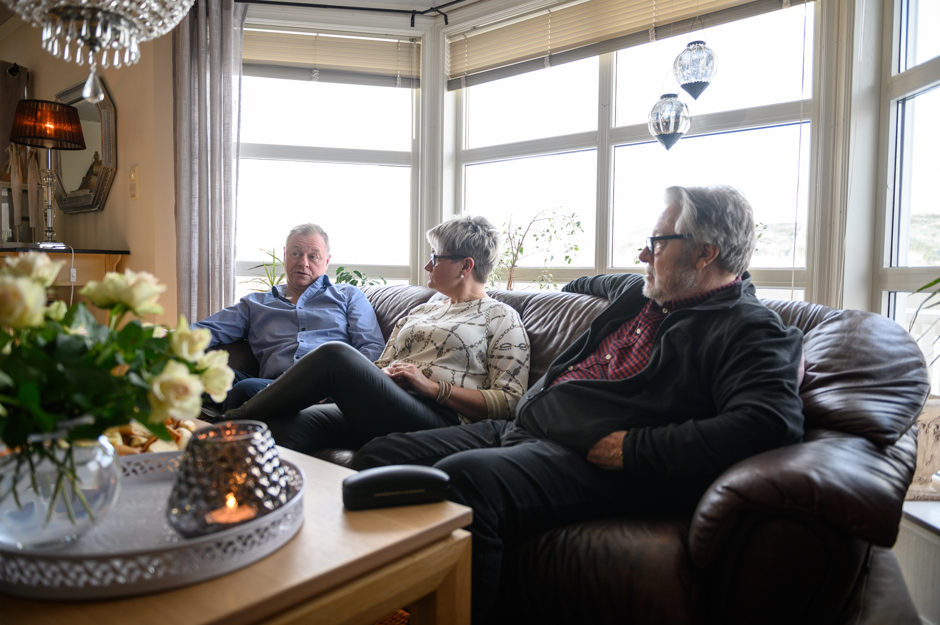 Ole Dagfinn Sky på hjemmebesøk hos Aud og Torstein Ingebrigtsen.