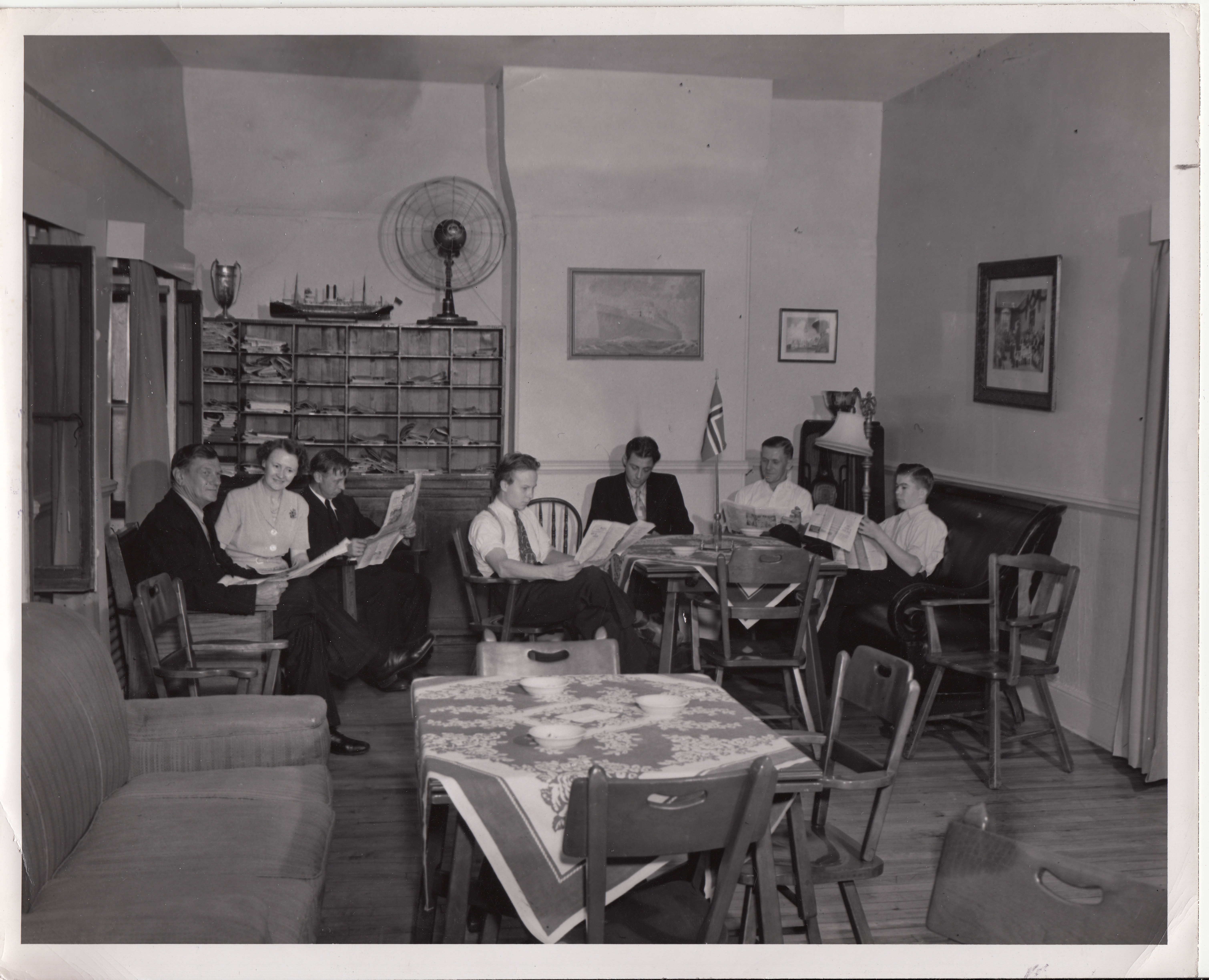 11 Montreal. Leseværelset, Nedre Del, August 1949 Foto Bergens Sjøfartsmuseum Sjømannskirken 2