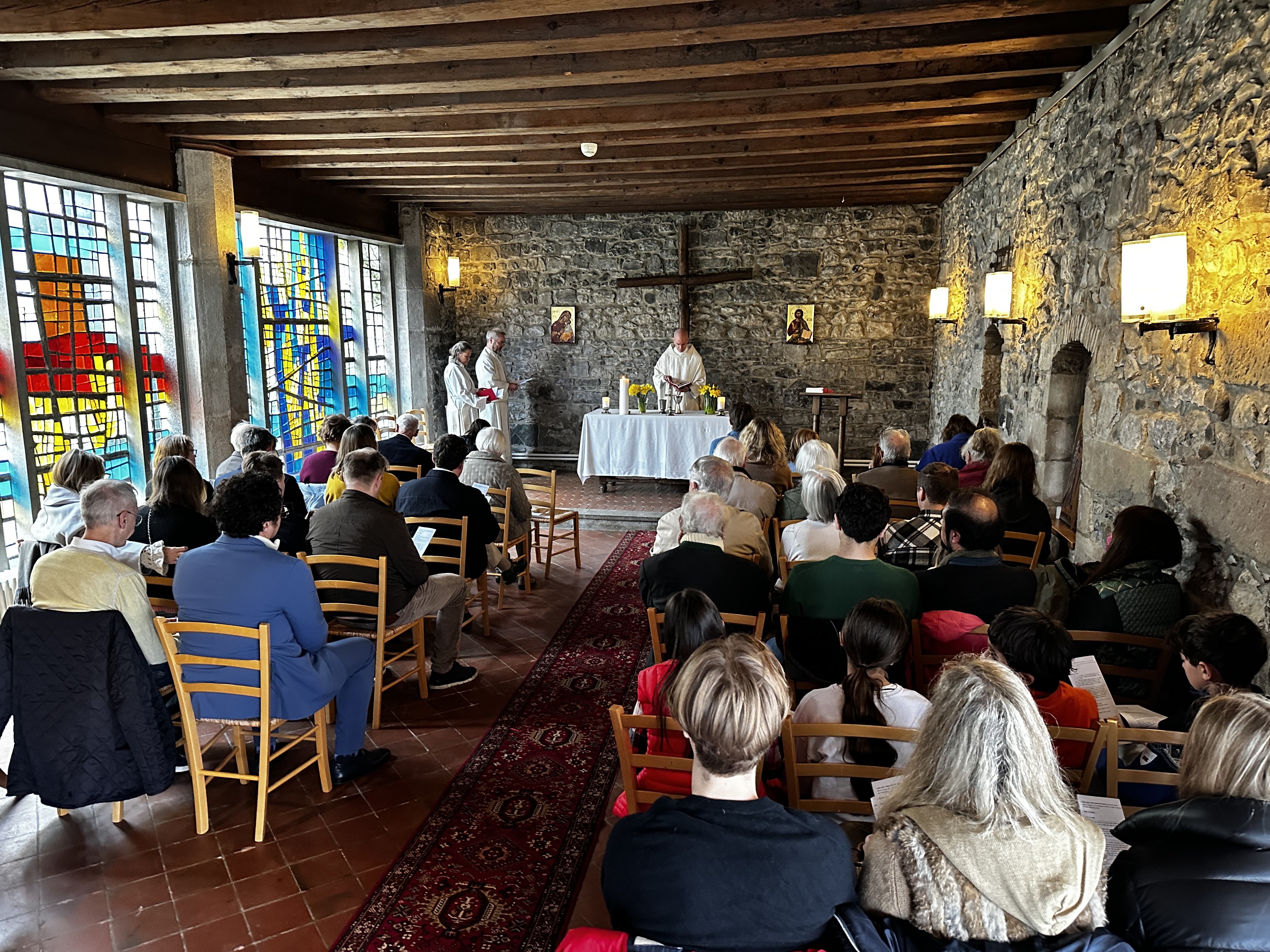 Påskegudstjeneste med svenskene i kapellet på Bossey