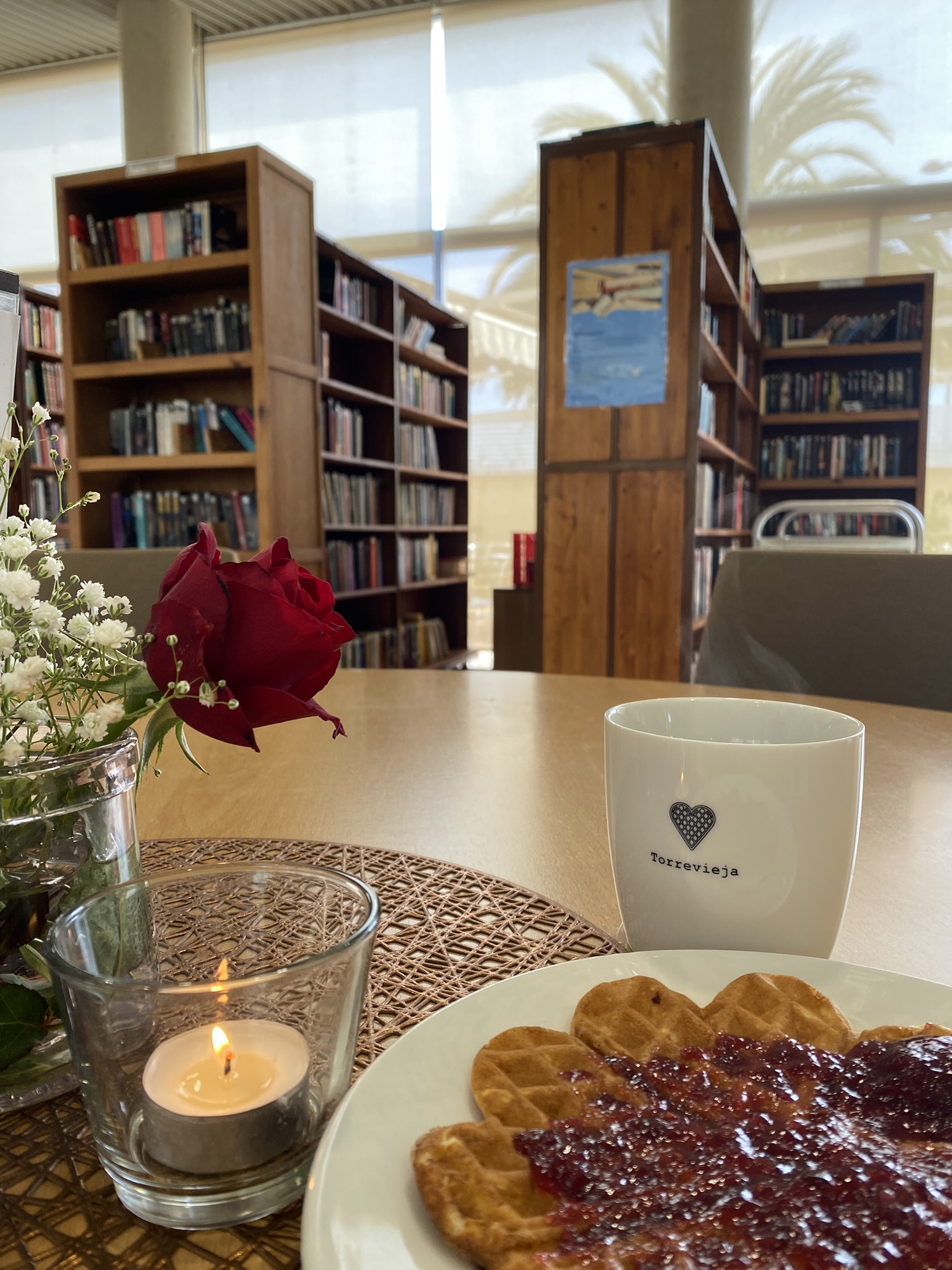 Vaffel kopp blomst lys