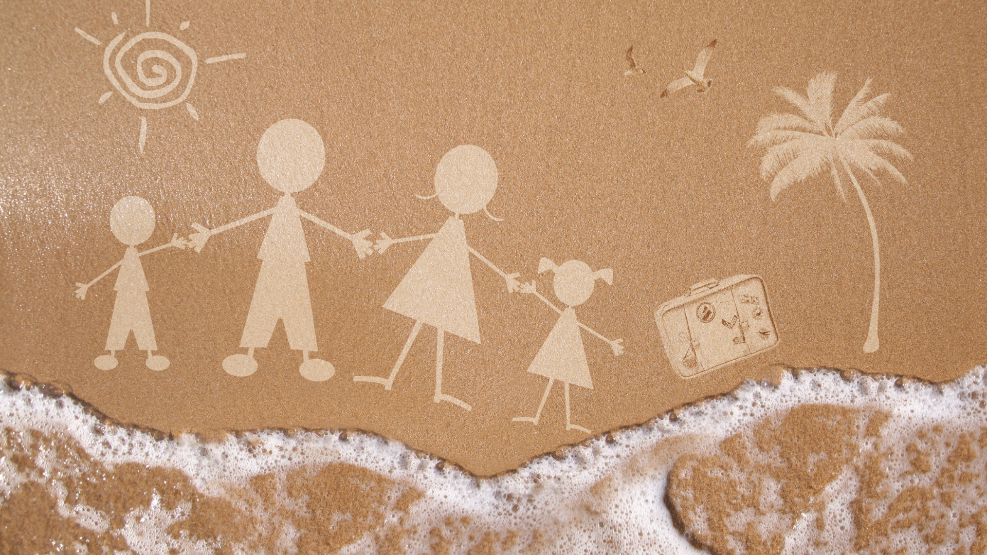 Sommerferie Familie Illustrasjon