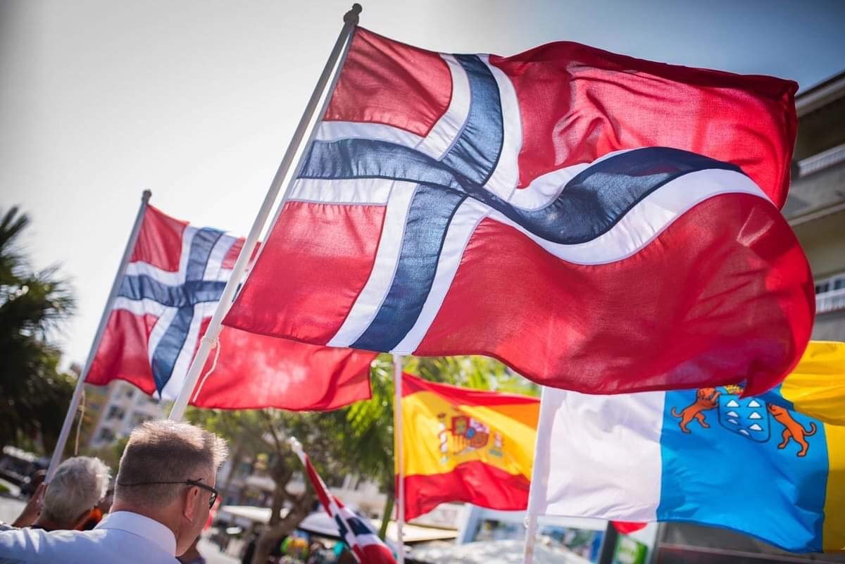 Norske Flagg I Tog