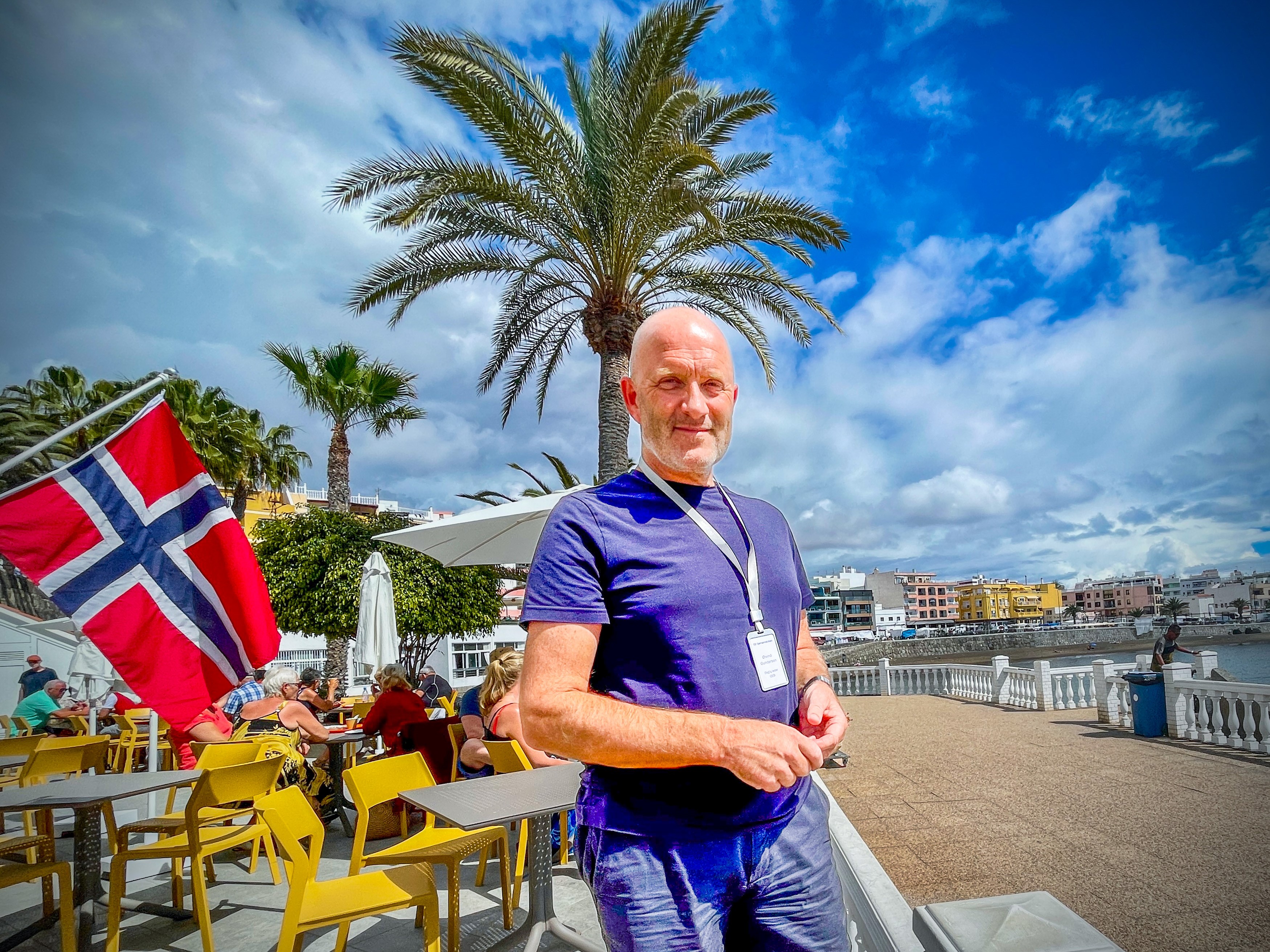 Øyvind Gundersen er daglig leder ved Sjømannskirken på Gran Canaria. I høysesongen får han og staben hjelp av mange frivillige. Foto: Linda Sæbbe/Nordlys