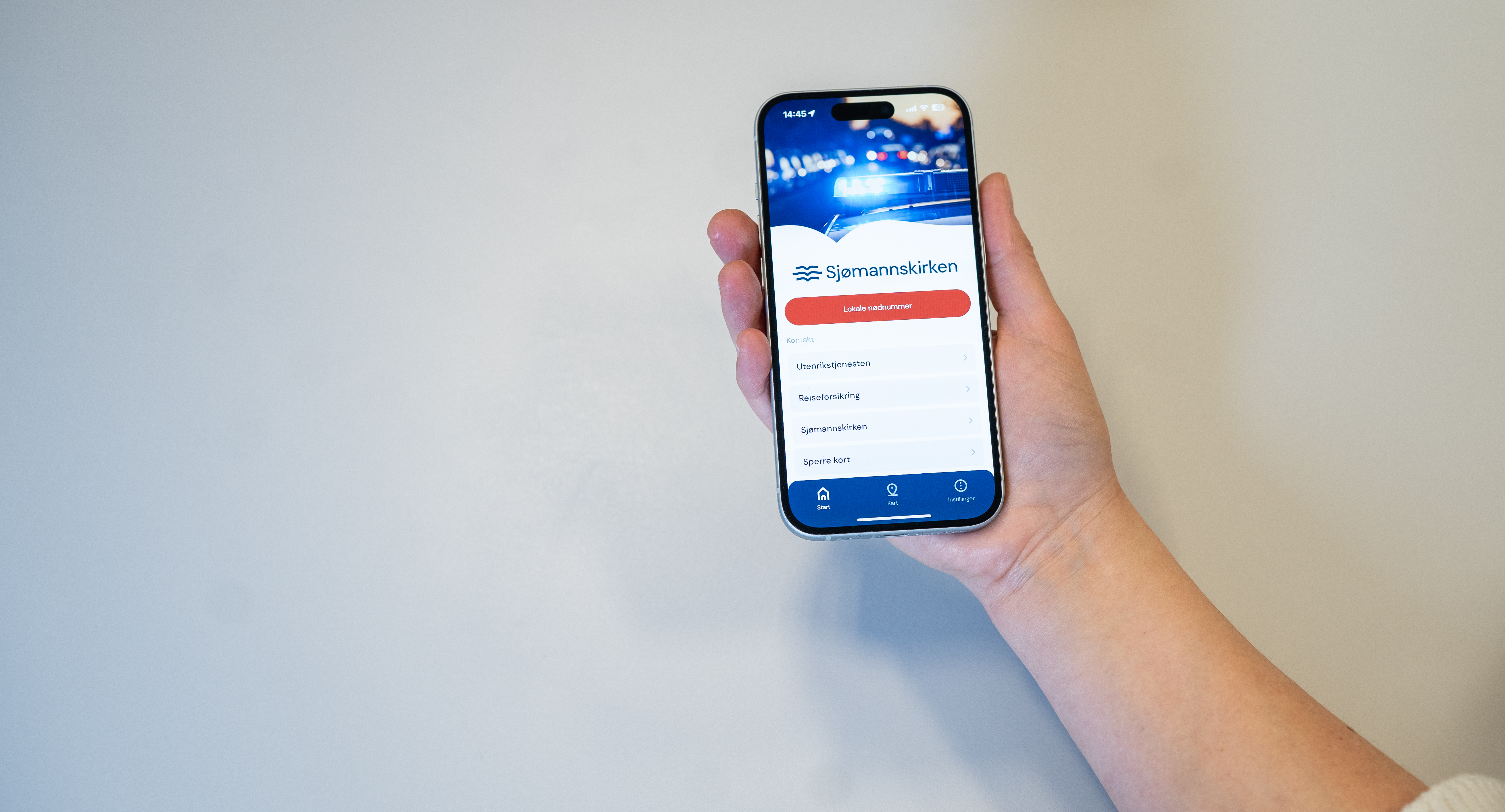 Illustrasjon nødnummer app
